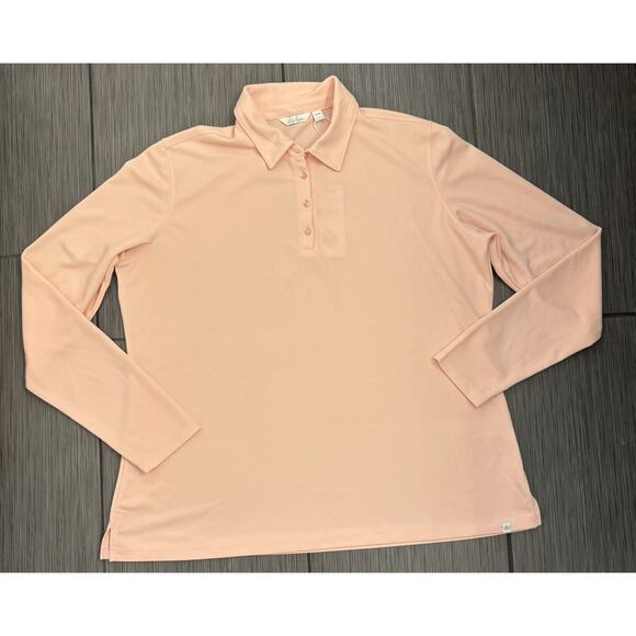 Lady Hagen Women’s Pink Pique Long Sleeve Polo Shirt Size XXL HydroDri UPF 25+ - Picture 1 of 8